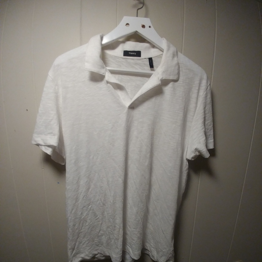 Theory White Cotton Polo